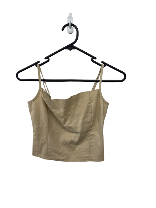 Beige Strappy Scoop Back Top
