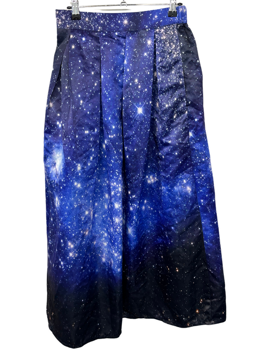 Blue, Black & White Star Print Midi/Maxi Skirt