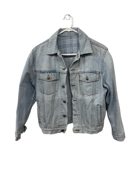 Vintage Light Blue Denim Distressed Jacket