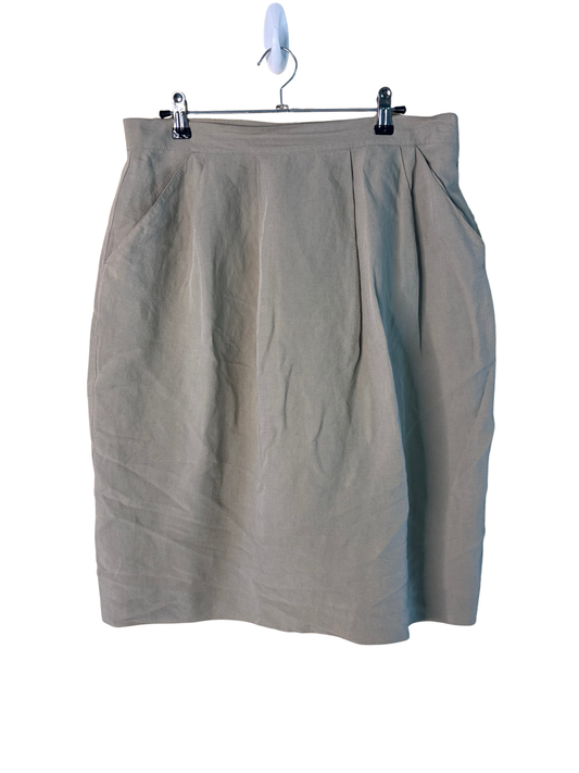 Vintage Beige Knee Length Skirt