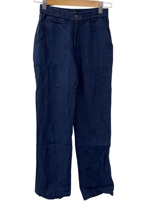 Navy Highwaisted Straight Leg Pants