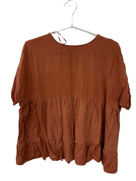 Light Orange Oversized Tiered Top