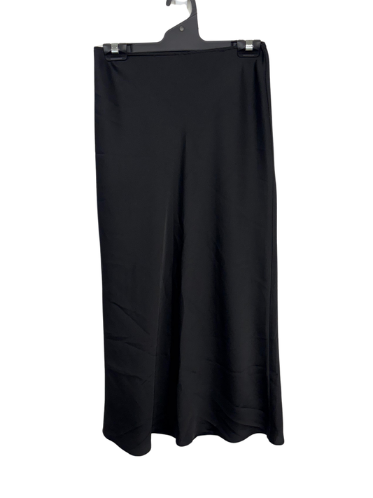 Black Midi Slip Skirt with Thin Elastic