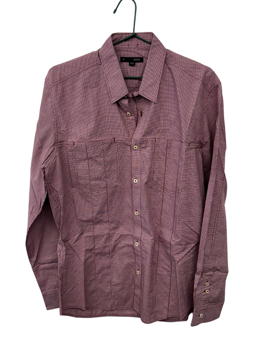 Red & White Check Long Sleeve Button Up Shirt