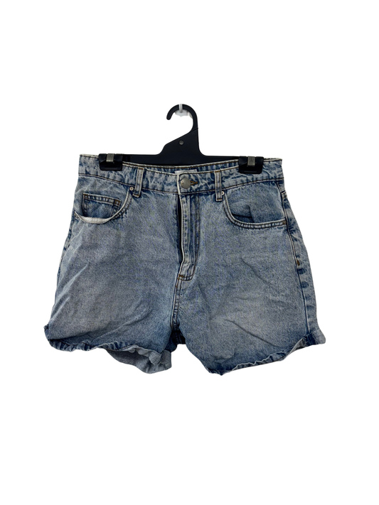 Blue Acid Wash Highwaisted Denim Shorts