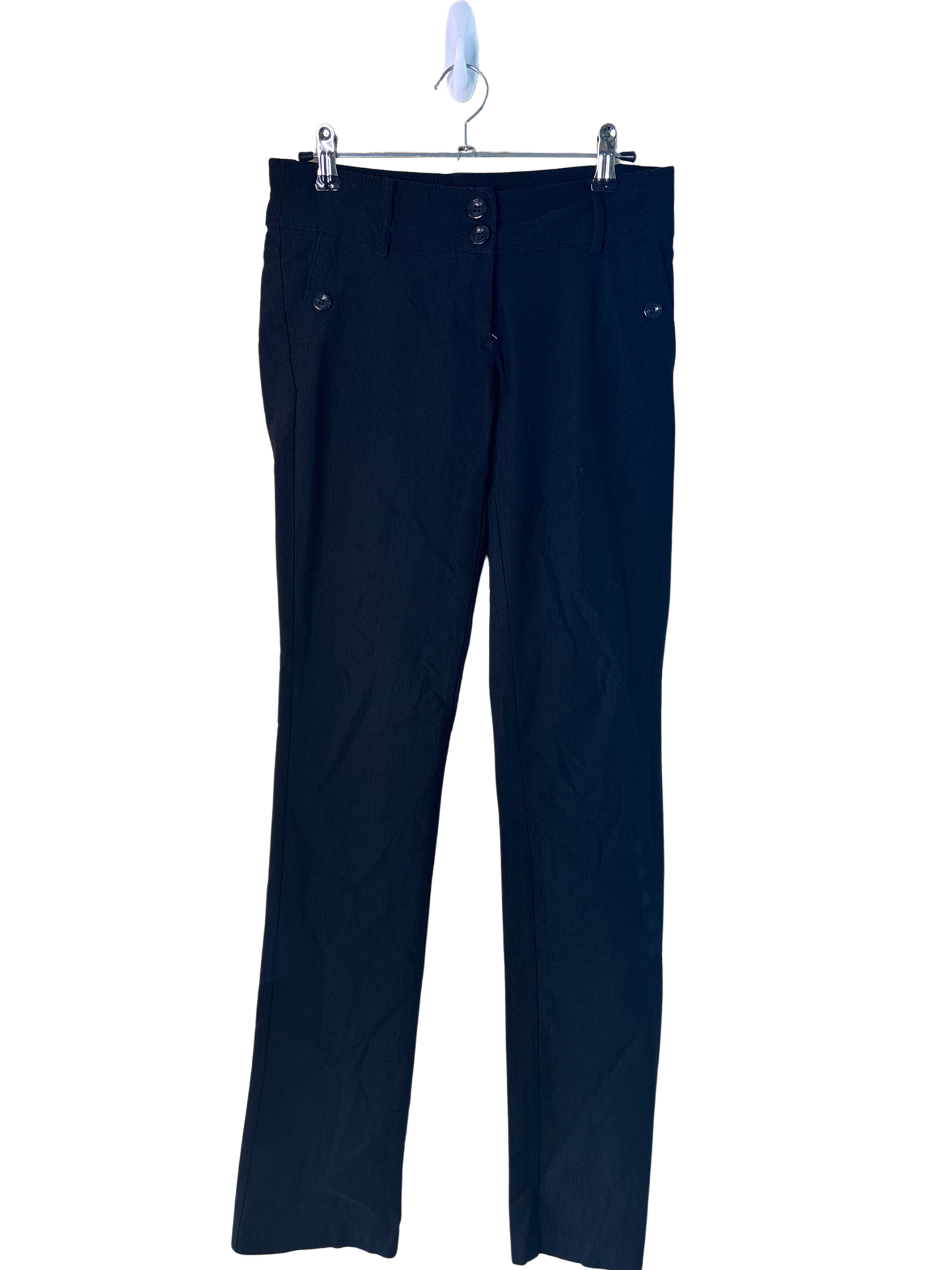 Black Low Rise Slim Fit Pants