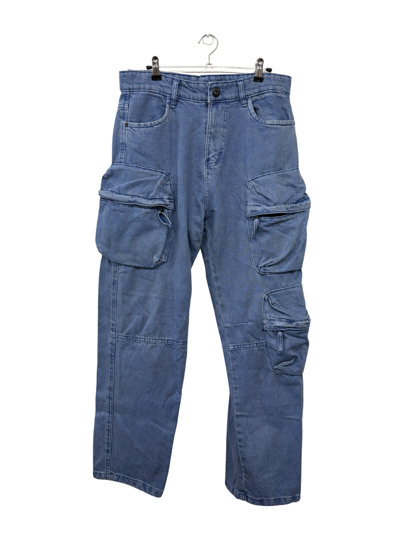 Light Blue Denim Cargo Style Jeans
