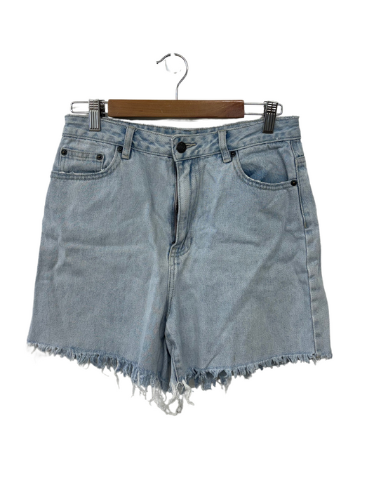 Light Blue Highwaisted Raw Hem Shorts