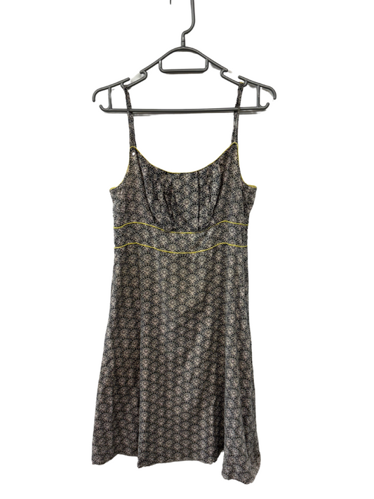 Cream & Grey Floral Print Midi Strappy Dress