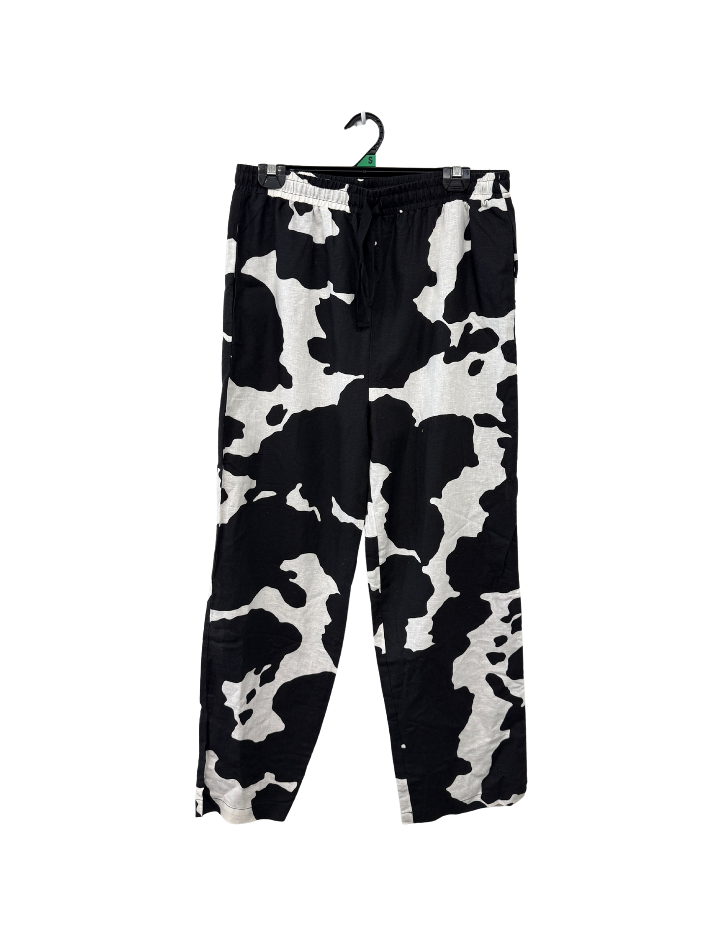 Black & White Cow Print Elasticated Pants