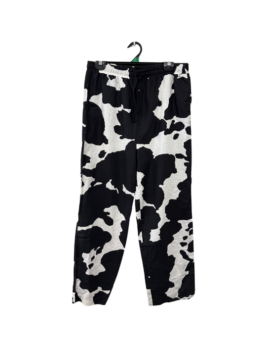 Black & White Cow Print Elasticated Pants