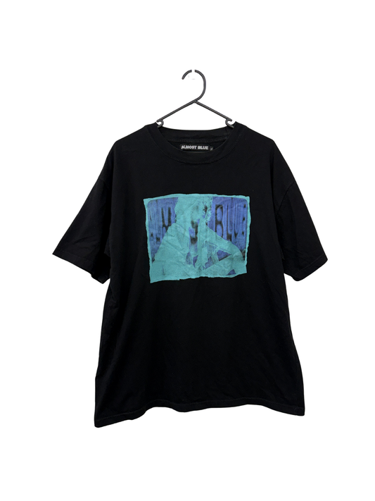 Black T-shirt with Blue/Green Graphic