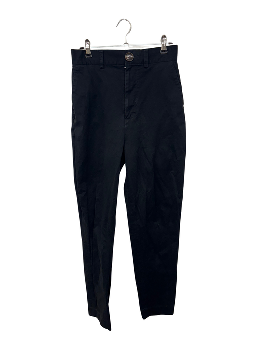 Black Fitted Highwaisted Straight Tapered Leg Pants