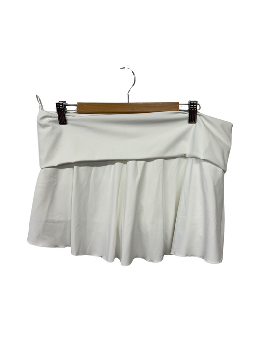 White Fold Over Active Skirt with Shorts
