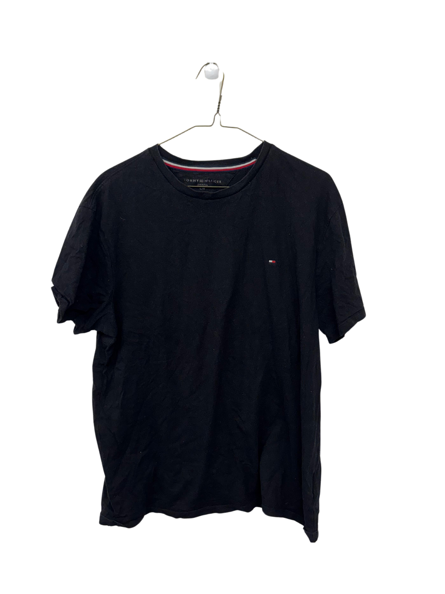 Black Short Sleeve T Shirt with Embroidered Logo