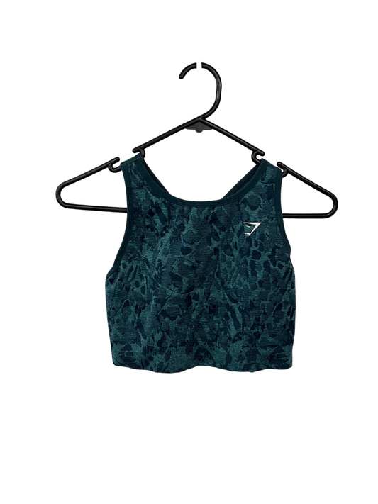 Green Print Activewear Crop Top