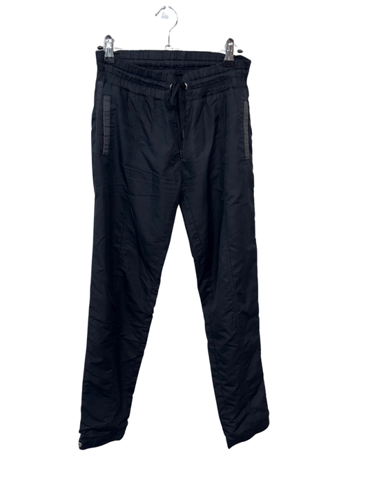 Black Mid-Rise Tapered Activewear Pants