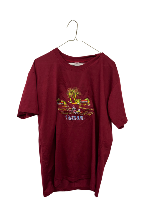 Maroon Short Sleeve T Shirt with 'Vietnam' Logo