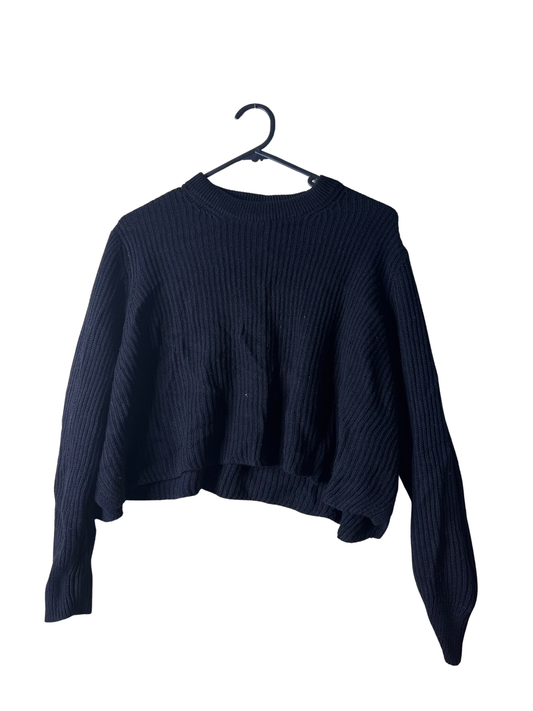 Black Crop Knit Jumper