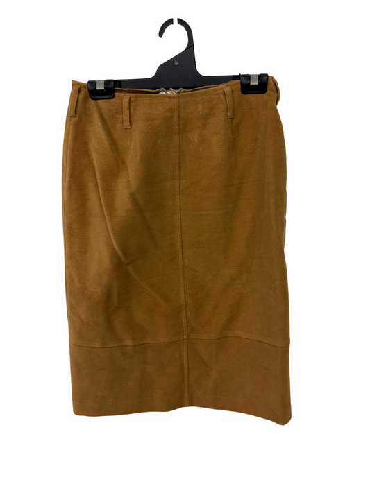 Vintage Brown Fitted Pencil Knee Skirt