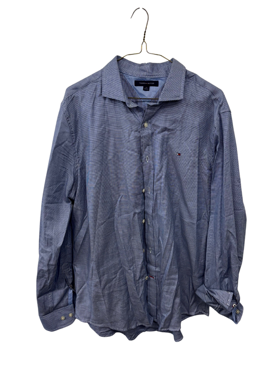 Blue & White Long Sleeve Button Up Shirt