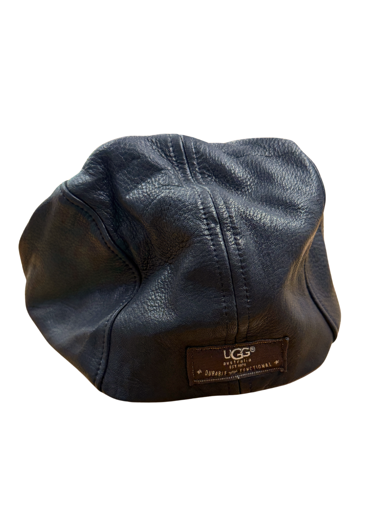 Vintage Black Leather Cap