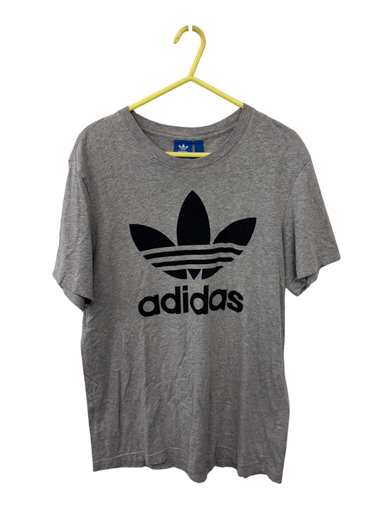 Grey Short Sleeve T Shirt with Black Logo