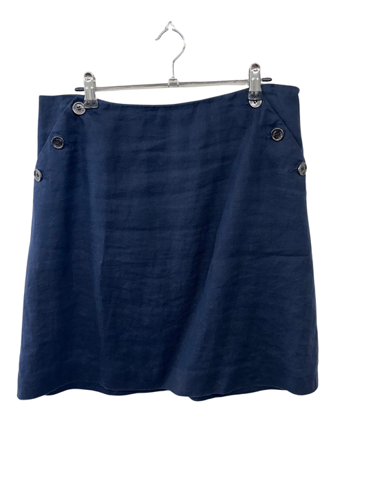 Dark Blue Skirt with Buttons