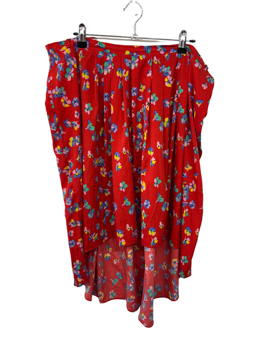 Red, Blue, Pink Floral Pattern Skirt