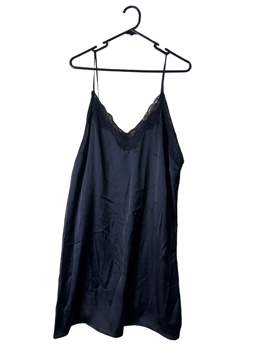 Black Lace Slip Knee/Midi Length Dress