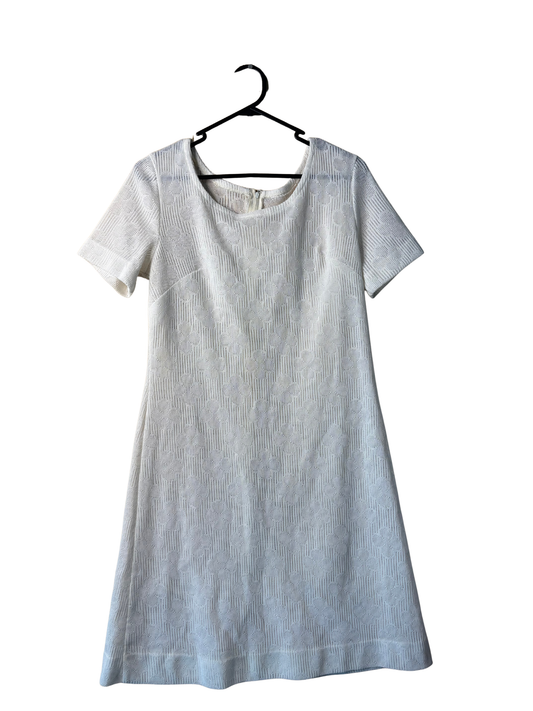Vintage Sheer Lace Short Sleeve Knee Length Dress