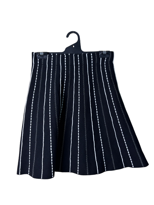Black & White Striped Knit Skirt