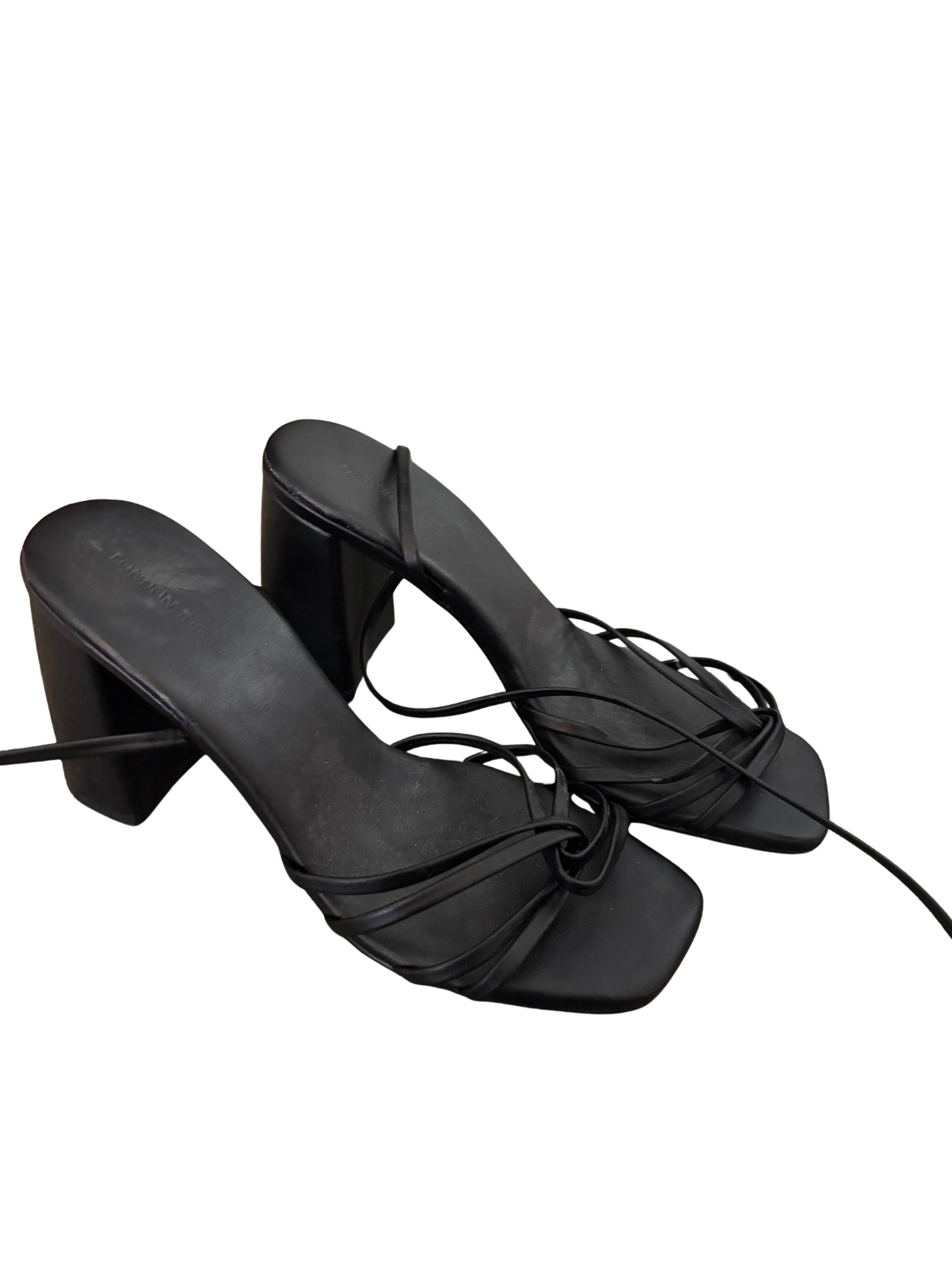Black Strappy Tie Platform Heel