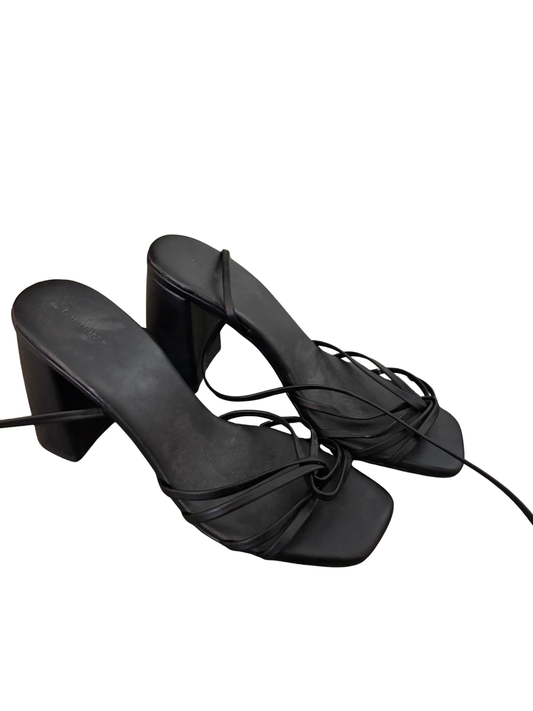 Black Strappy Tie Platform Heel