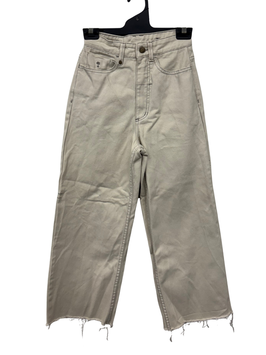 Cream High Waisted Straight Leg Jeans