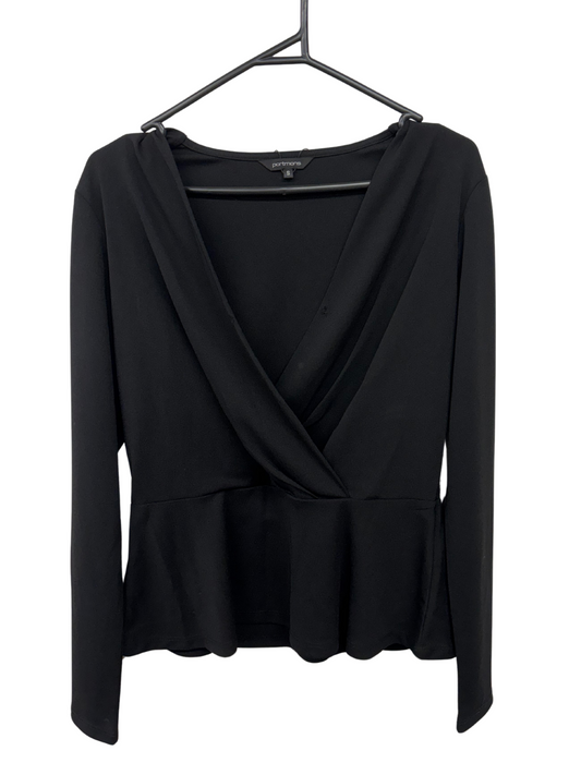 Black Long Sleeve Peplum Top