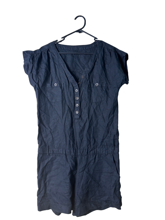 Black Short Sleeve Playsuit