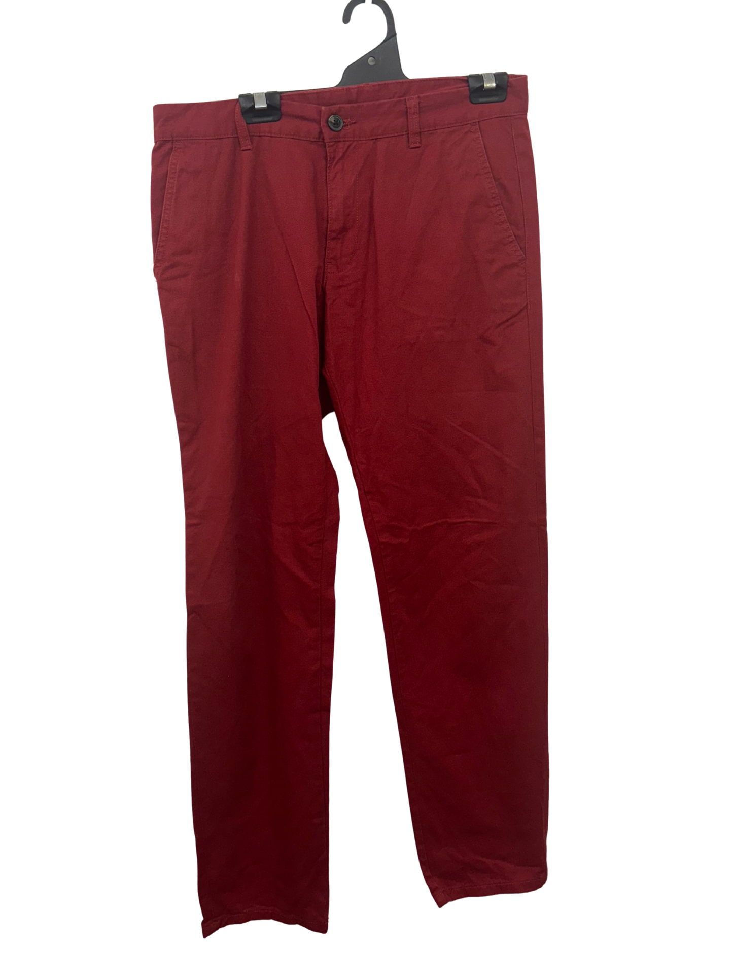 Red Low-Rise Straight/Tapered Pants