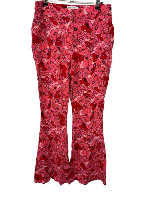 Pink Floral Flare Pants