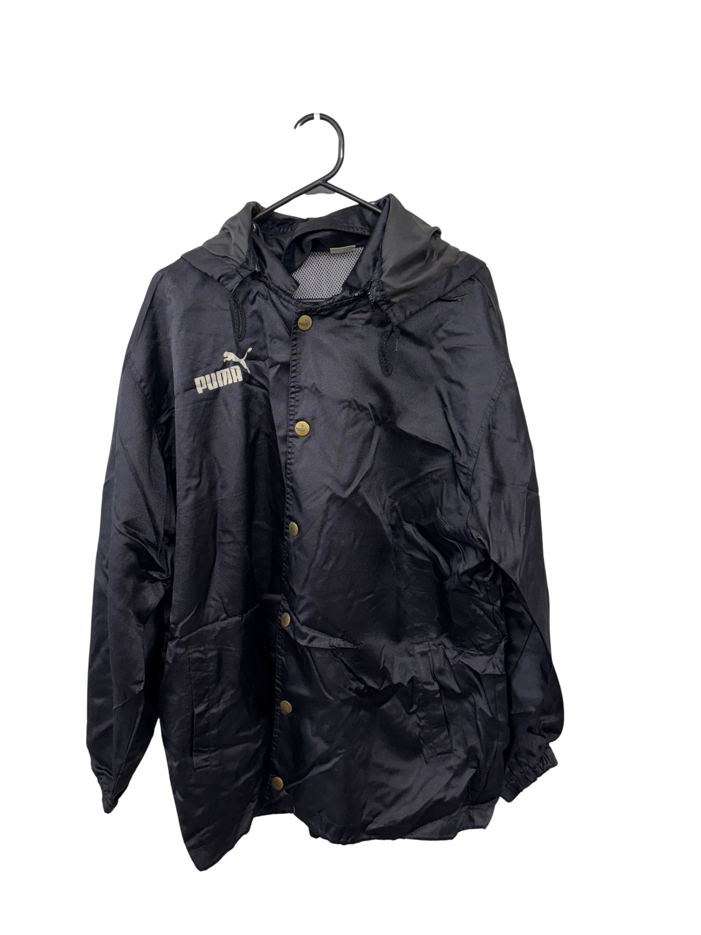 Vintage Black Oversized Spray Jacket with Sleeve and Side Logos