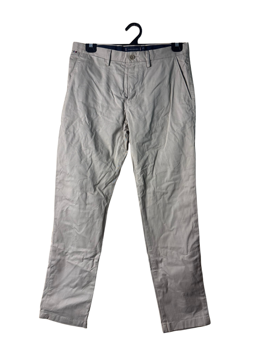 Beige Tapered Trousers