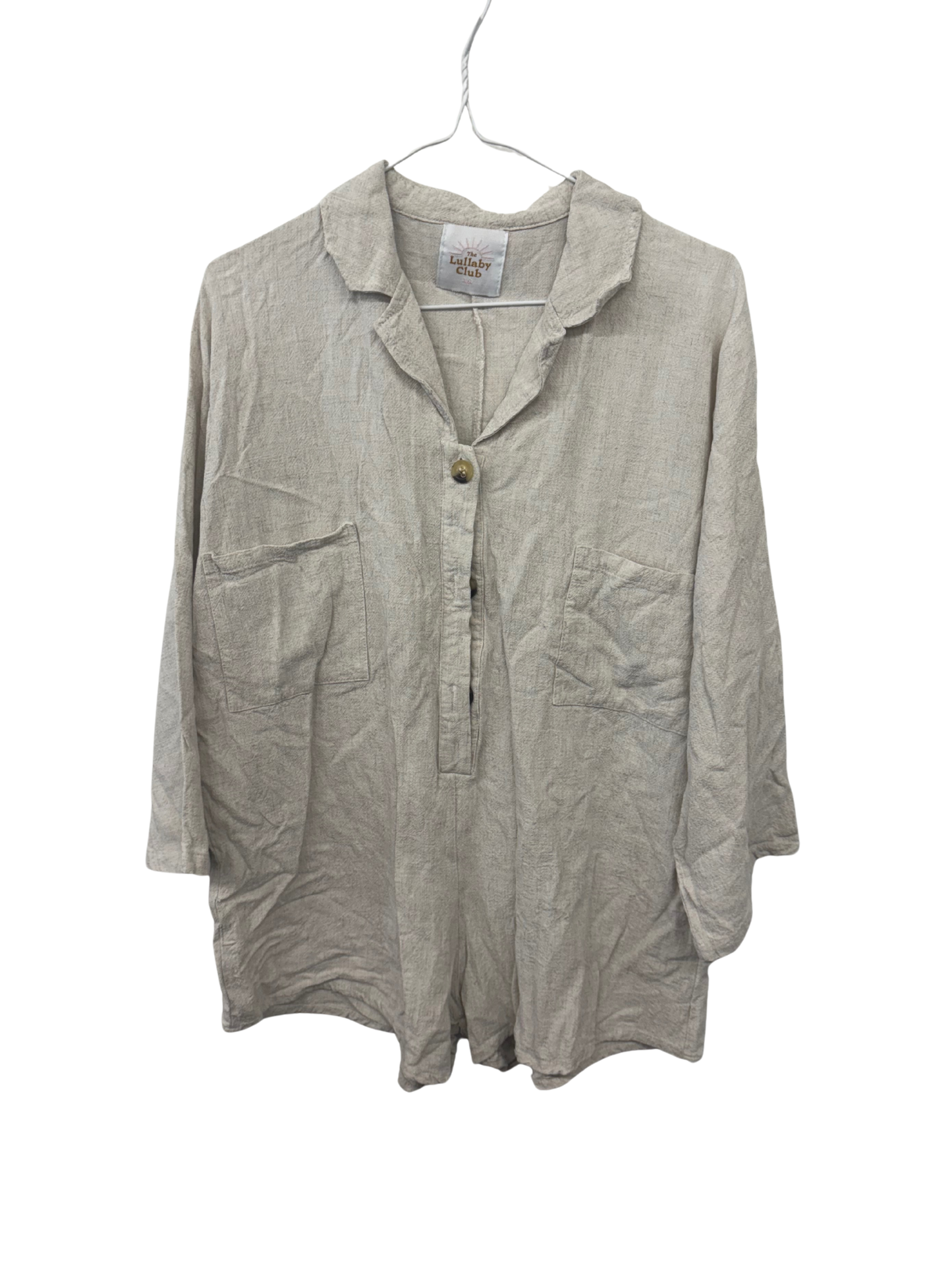 Cream Long Sleeve Romper Playsuit