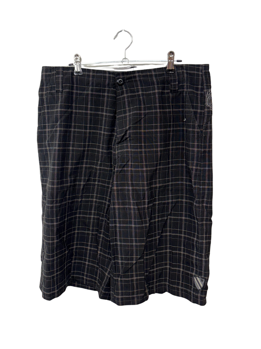 00s Black & Cream Check Shorts