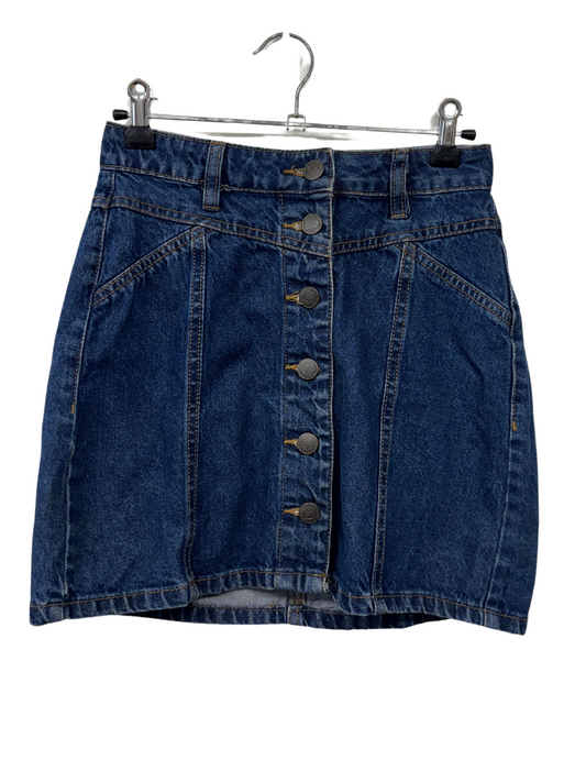 Dark Blue High Waisted Short Denim Skirt