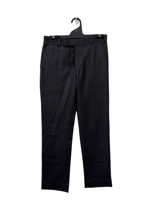 Dark Grey Mid-Rise Business Straight Leg Pants