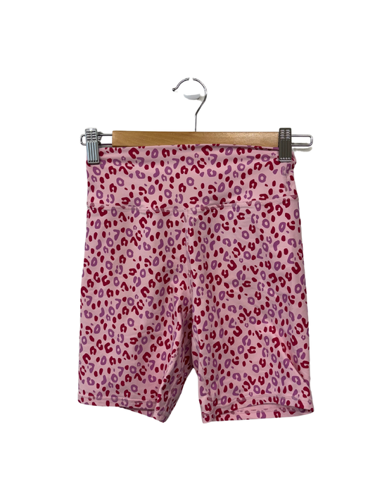 Pink Leopard Print Activewear Bike Shorts