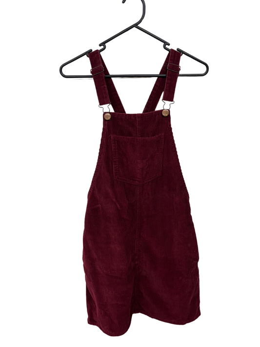 Maroon Corduroy Pinafore Dress