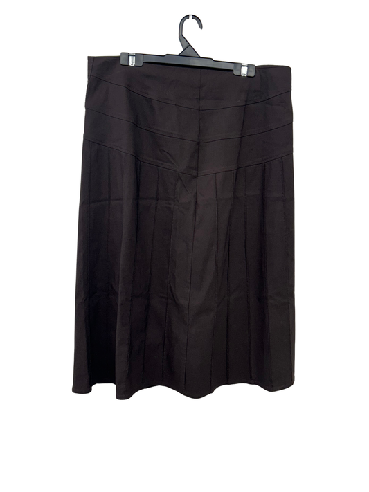 00's Brown Panel Midi Skirt