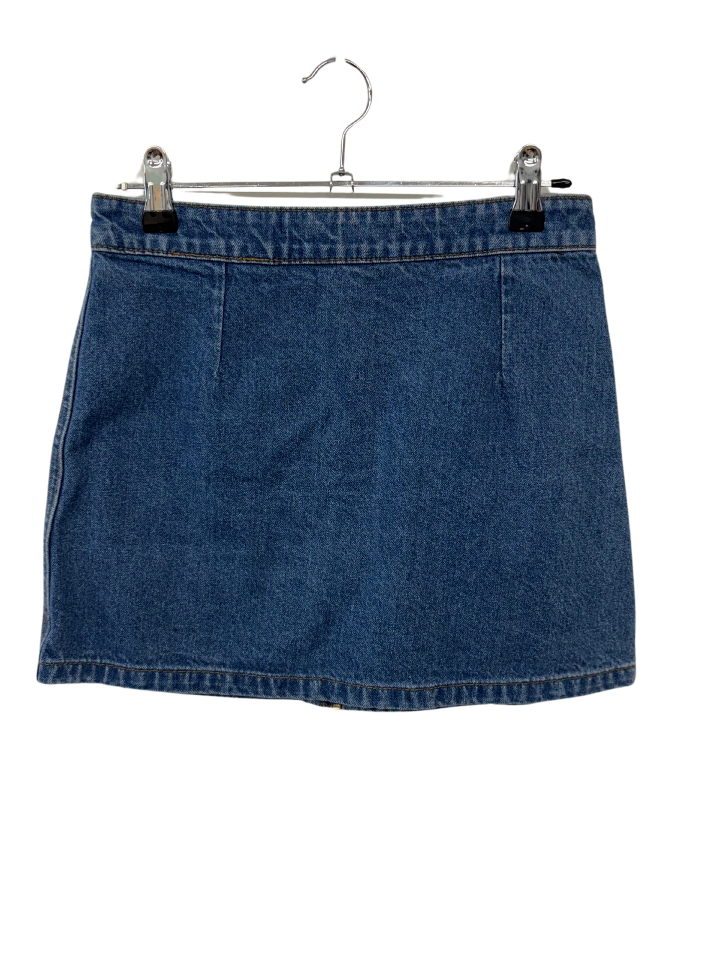 Dark Blue Denim Short Skirt with Zip Up Back