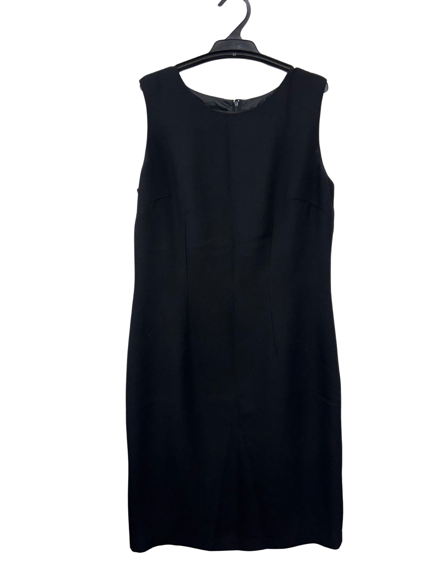 Vintage Black Sleeveless Knee Length Dress with Zipper